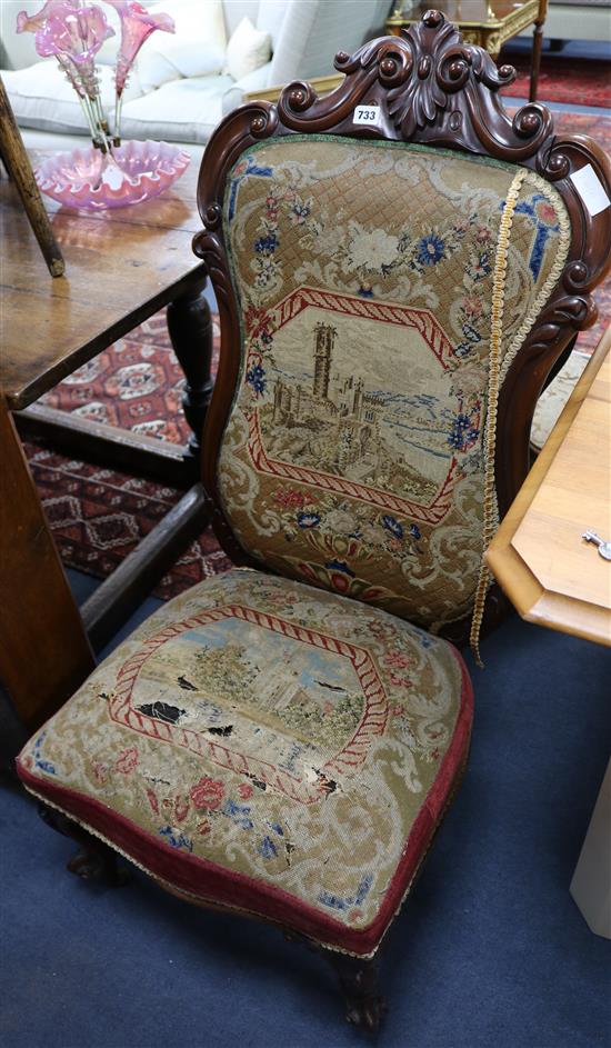 A Victorian needlepoint salon chair